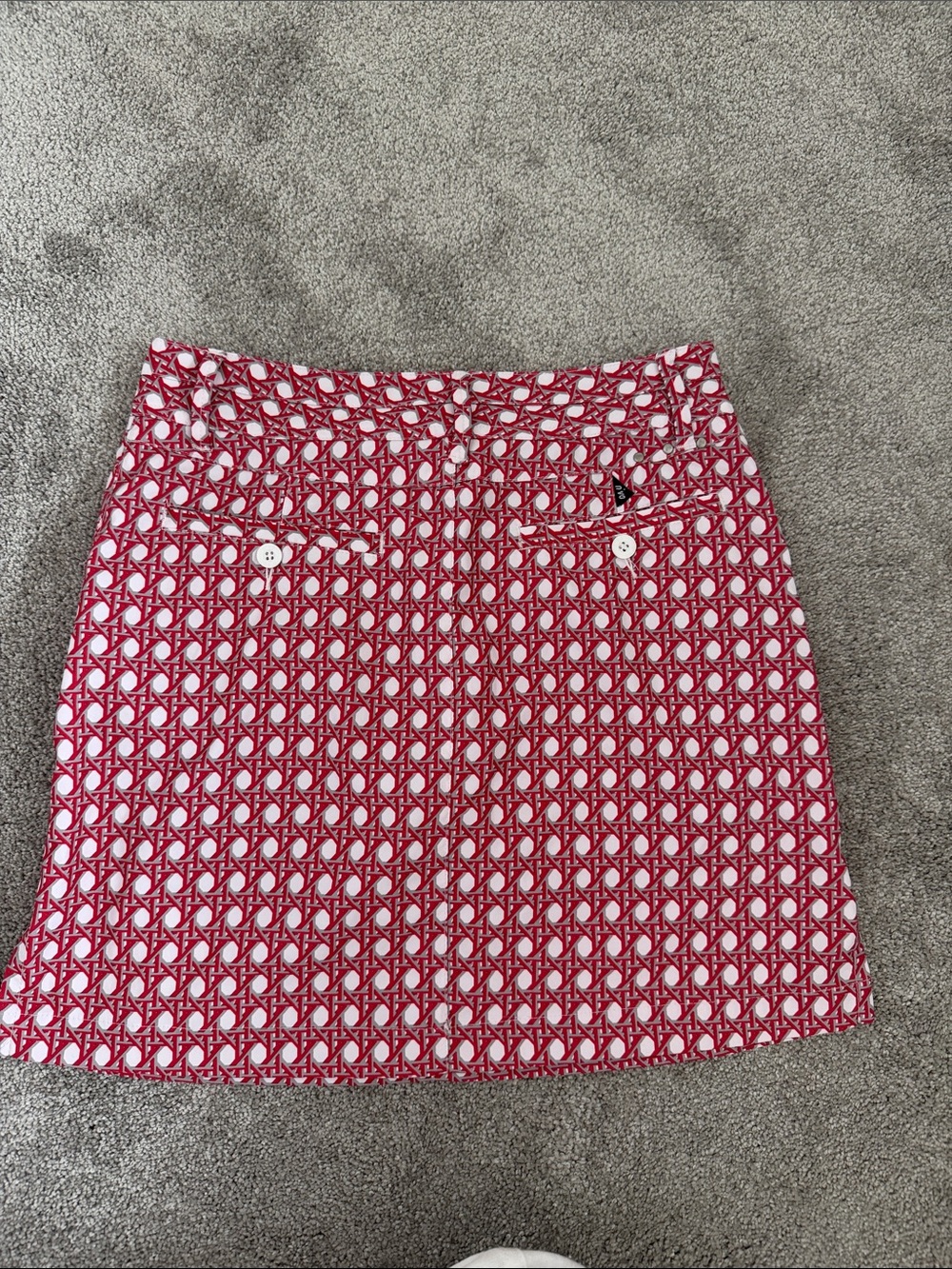 Red Patterned golf skort - Picture 2 of 5